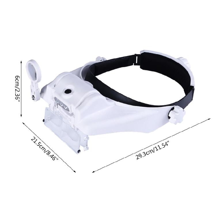 Magnifying Glass Lens LED Light Visors Head Loupe Jeweler Headband Magnifier