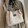 Large Capacity Versatile Canvas Tote Bag For Women Stylish Commuter Shoulder Bag In Brown And Black