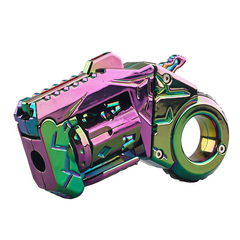 Metalowy Mini Pistolet Zabawkowy z Wyrzutem Łusek Jednym Przyciskiem Bączek Wiele Trybów Zabawy Odstresowująca Zabawka Fidget Fajny Prezent dla Chłopców Nastolatków