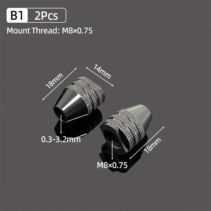 Micro Mini Drill Chuck Adapter 0.5-3.2mm Brass Collet Bit M8×0.75 Nut Electric Motor Shaft For Dremel Rotary Tools Power Tools