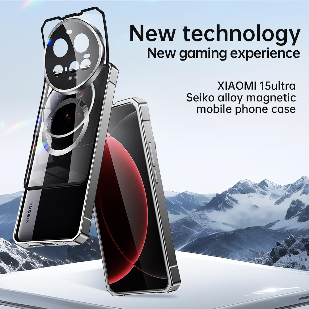 Magnetický Hybridní Kovový Nárazníkový Rám Pouzdro Pro Xiaomi 15 Ultra / 15 Pro / 15 5G Průhledná Matná PC Zadní strana Nárazuvzdorný Kryt