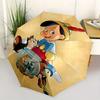 Disney Pinocchio, Jiminy Cricket Automatic Open/Close Fashion Umbrella - Cute Umbrella with Cute Design, Portable 3-Fold Compact Umbrella Fo