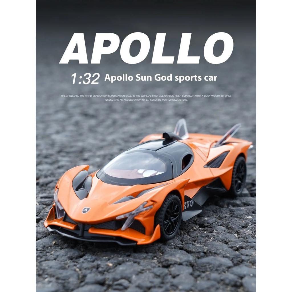 1/32 Scale Apollo Evo Alloy Die Cast Sports Car Model Simulation Sound Door Can Open Racing Birthday Gifts for Children