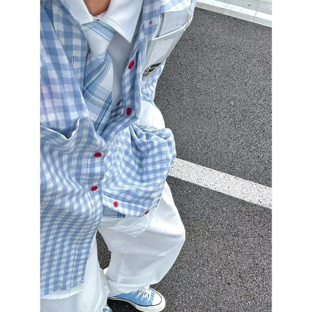 Women's 2026 Early Spring Retro Yellow Plaid Loose Shirt Jacket