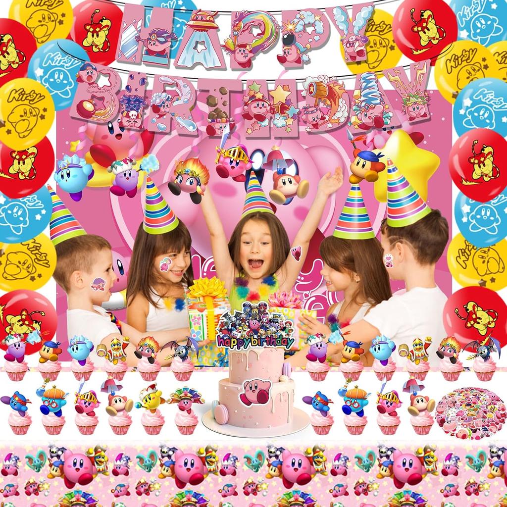 108Pcs Kirby Birthday Party Decorations