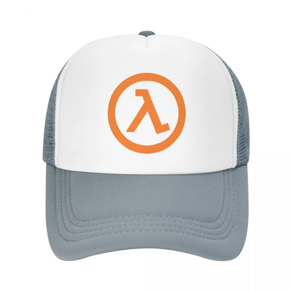 Custom Fashion Unisex Hot Game Half Life Lambda Logo Trucker Hat Adult Adjustable Baseball Cap for Men Women Outdoor Dad Hat