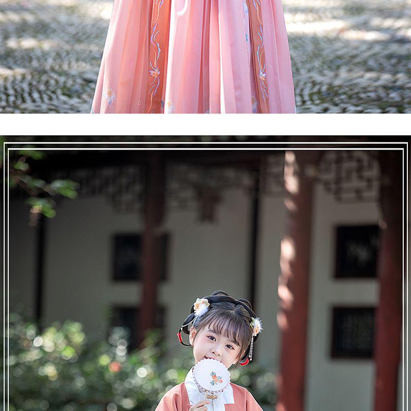 Girls' Hanfu Three-Piece Set - Super Fairy Spring/Summer Ancient Tang & Ming Style