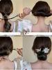 1pc Women's Rhinestone Pearl Decorated Fish Tail Bun Maker, Fashionable Hair Bun Shaper Accessories, For Daily Cute Hairstyles