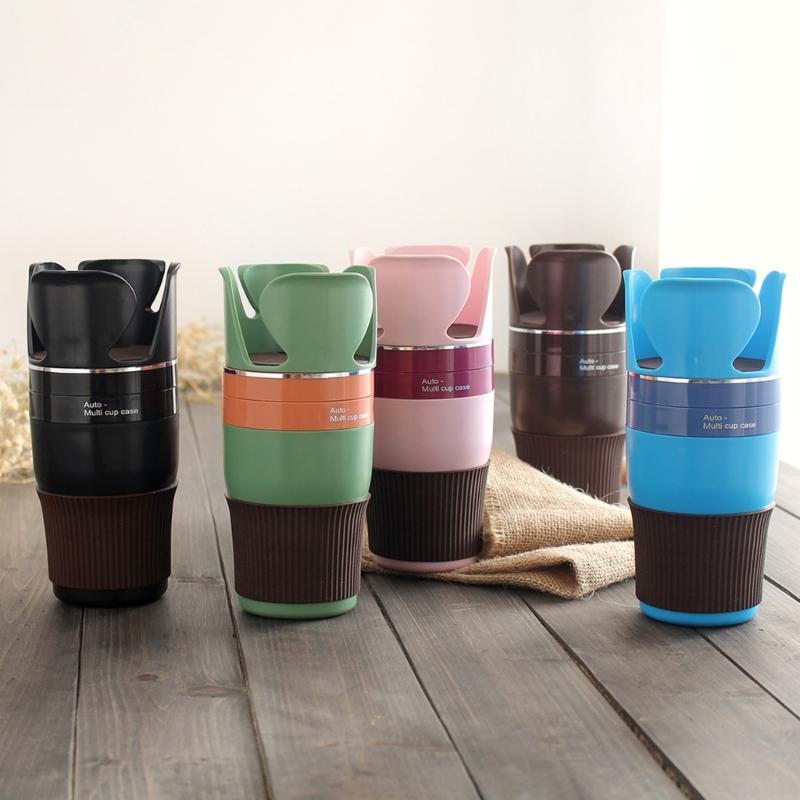 360° Rotating Car Beverage Rack with Key Storage Multipurpose Car Bottle Mount