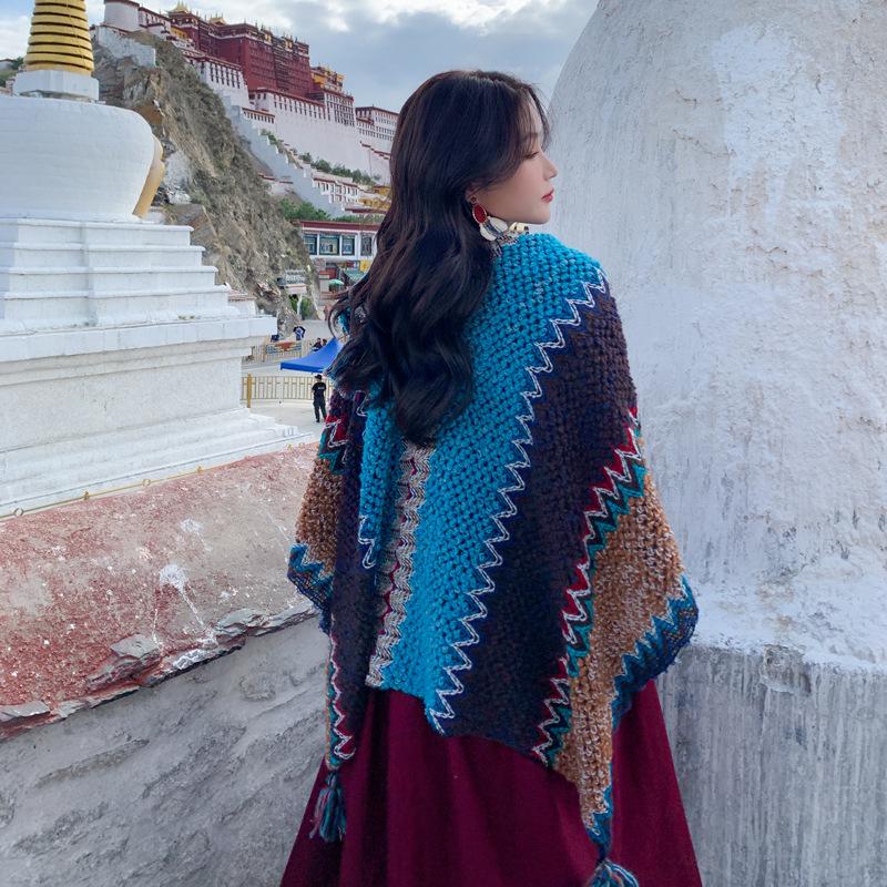 Yunnan Lijiang Ethnic Style Women's Thickened Travel Shawl Cloak