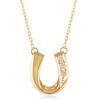 Bijou Boutique 18K Gold Necklace for Horseshoe Diamond Pendant Women, (Yellow Gold)