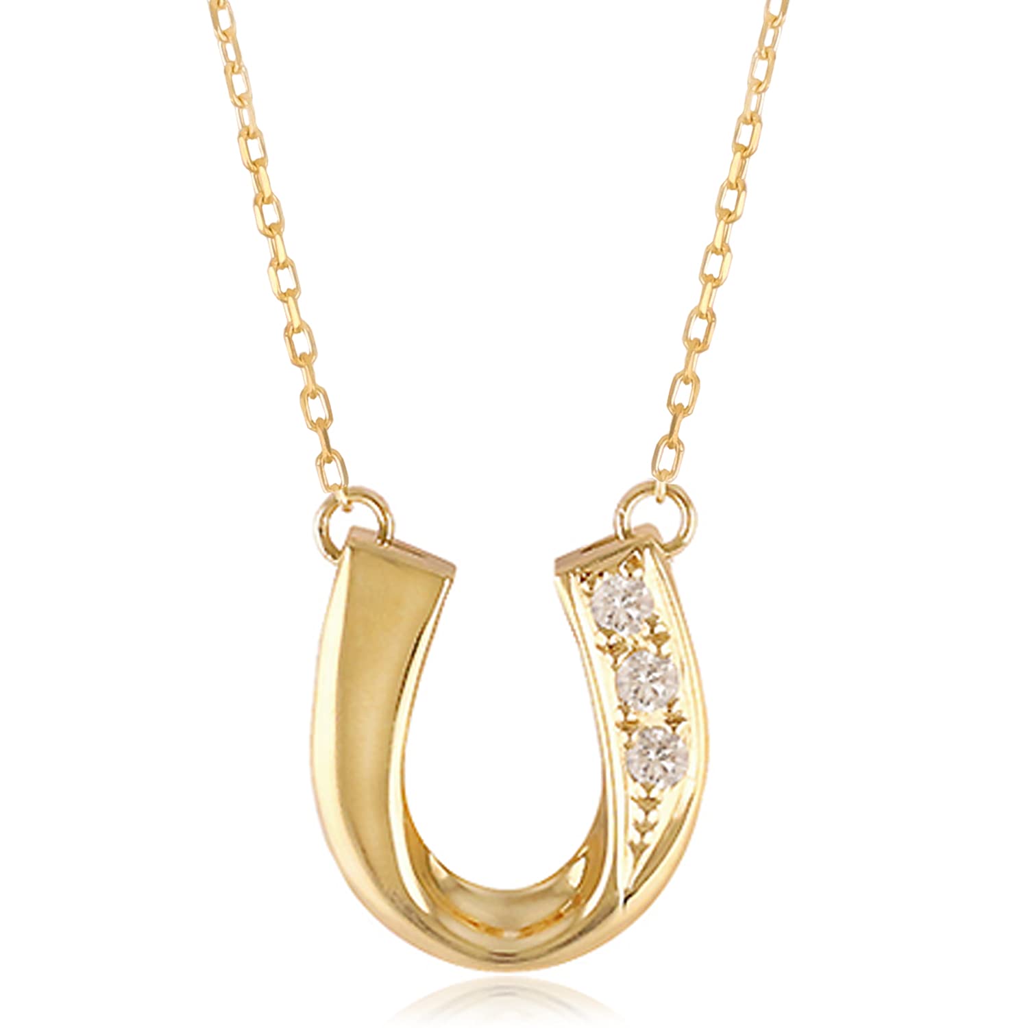 

Bijou Boutique 18K Gold Necklace for Horseshoe Diamond Pendant Women, (Yellow Gold)