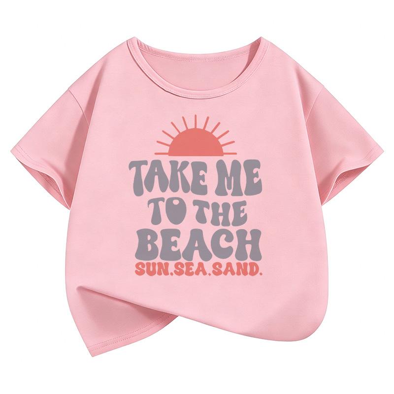 Take Me To The Beach Sun Design T Shirts Printed Y2k Kids Childrens Tshirt Boys Girls Summer Spring Casual Top Tee Shirt