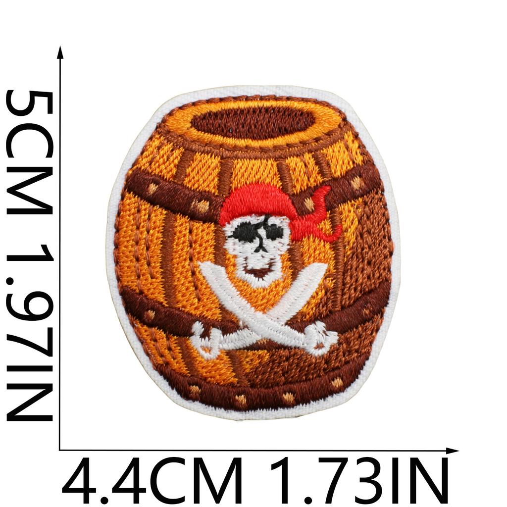Pirate Embroidery Cloth Sticker Treasure Map Computer Embroidery Label Children'S Team Decoration Pirate Ship Octopus Patch Patch