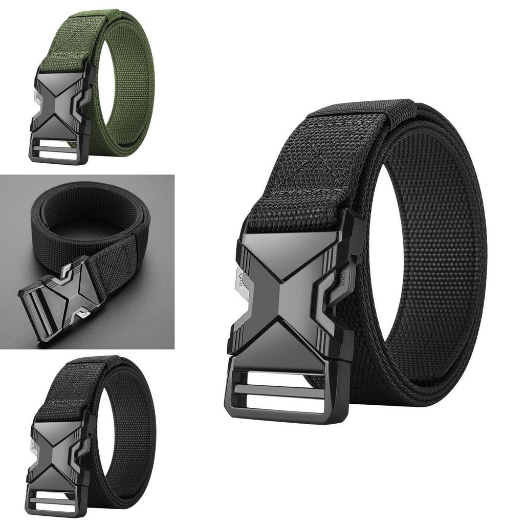Fashionable Alloy Buckle Men's Nylon Woven Waist Belt For Men And Women