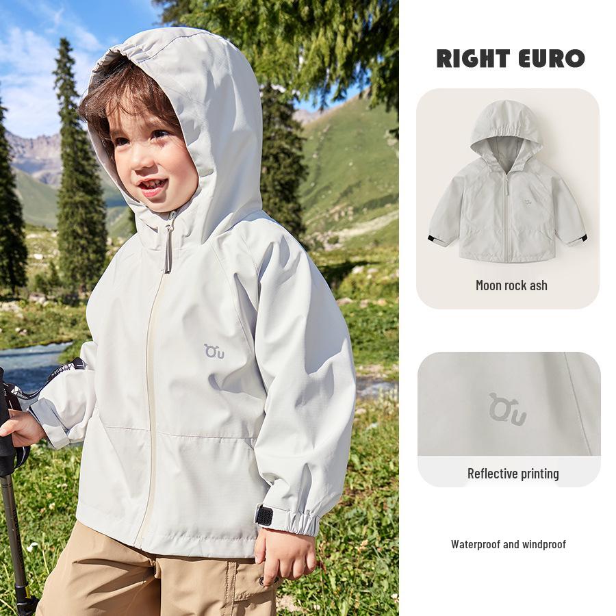 Europäische Jungen-Bergsteigerjacke - Frühjahr 2026 Neue Trendige Kinder-Outdoor-Jacke für Kleinkinder und Kinder