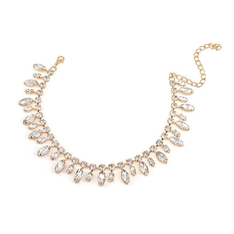 

Simple Newest fashion Zircon accessories Bohemia mixed color drop crystal with choker necklace for couple lovers N300 золотой
