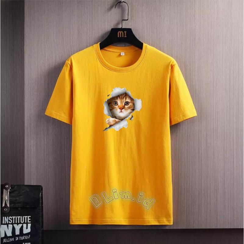 3D Cat T-shirts Cool Men's T-shirts Men's Clothing