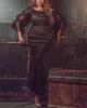 Elegant European & American Slimming Women's Mesh Lace Evening Dress