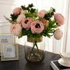 Flor de Peonía Falsa con 13 Cabezas Planta Artificial para Boda Accesorios para el Hogar Decoración de la Habitación