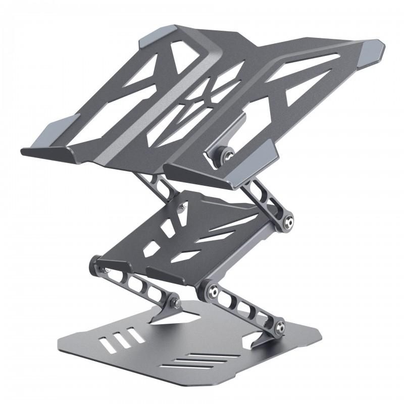 Adjustable Aluminum Laptop Stand With Ventilated Design Foldable Desktop Riser Cooling Ergonomic Workstation