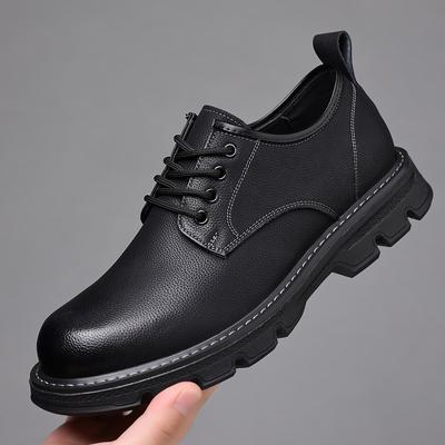 Zapatos de plataforma retro de cuero para hombre, de diseñador, con suela blanda, informales, para primavera y otoño.