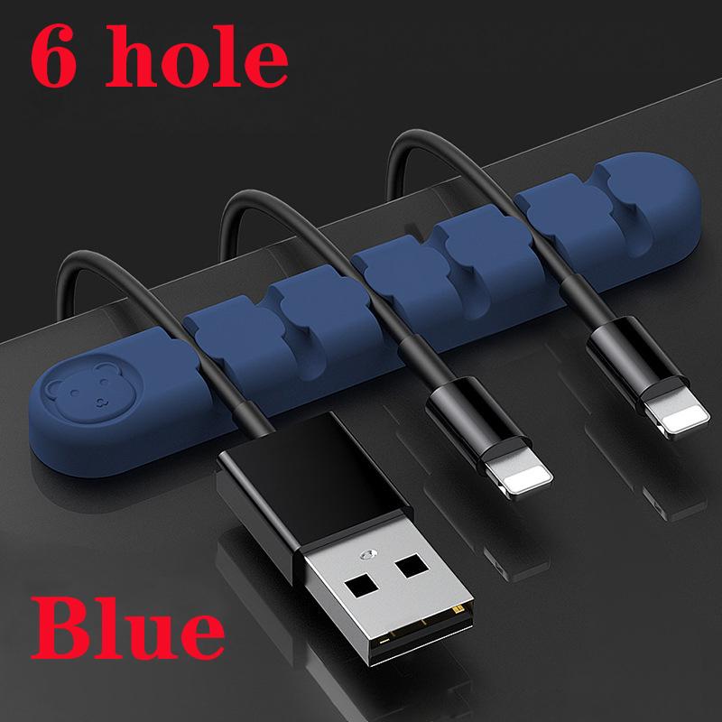 Silikon-USB-Kabel-Organizer, Kabelaufwicklung, ordentliche Schreibtisch-Management-Clips, Kabelhalter für Maus, Kopfhörer, Kabel-Organizer
