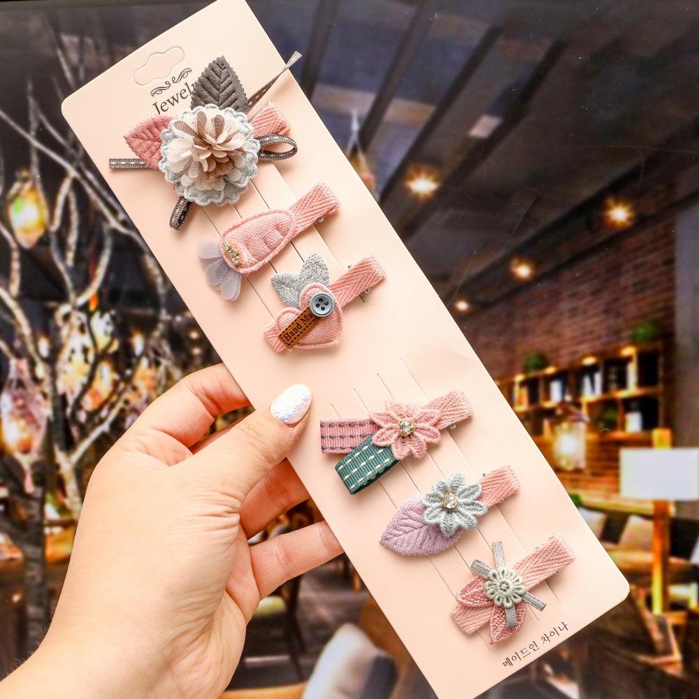 Kawaii Cartoon Princess Children Hairpins Set Girls Kids Flower Hair Clips Pin Accessories Barrettes Hairclip Headdress Headwear