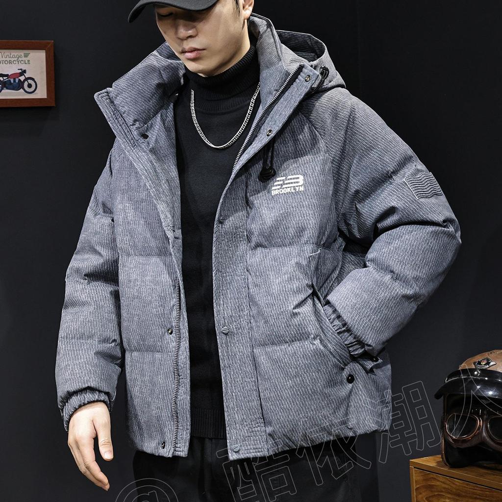 Męska kurtka z kapturem 90% puchu białej kaczki - Styl amerykański, Zima 2025, Modna wysokiej jakości odzież wierzchnia w dużych rozmiarach