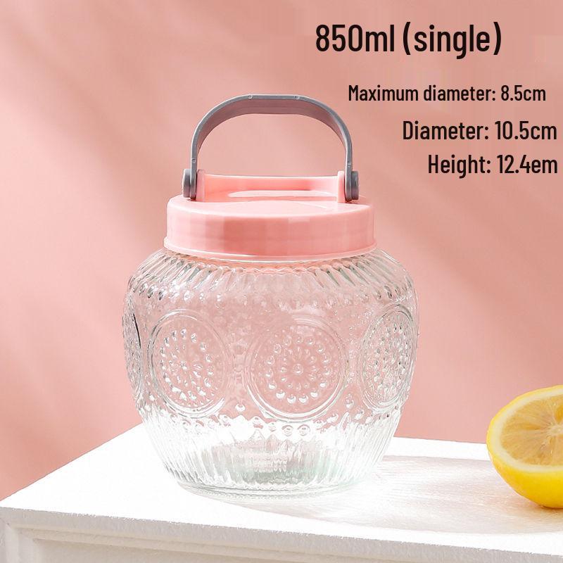 Glass Pickled Vegetable Jar with Lid: Thickened Sealed Storage for Food & Grains
