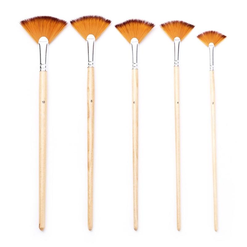 

5 Pcs Artists Fan Brushes Set Paint Brushes Watercolor Brushes Multifunctional Nylon Hair Painting Brushes for Drawing 1