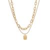 Double Layer Chain Square Brand Collarbone Chain Hip Hop Cool Tide Choker Women