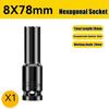 1/2" Drive Deep Impact Socket Set Drive Metric Wrench Black Socket Deep Impact Socket Pneumatic Wrench Head Tire Removal Tools
