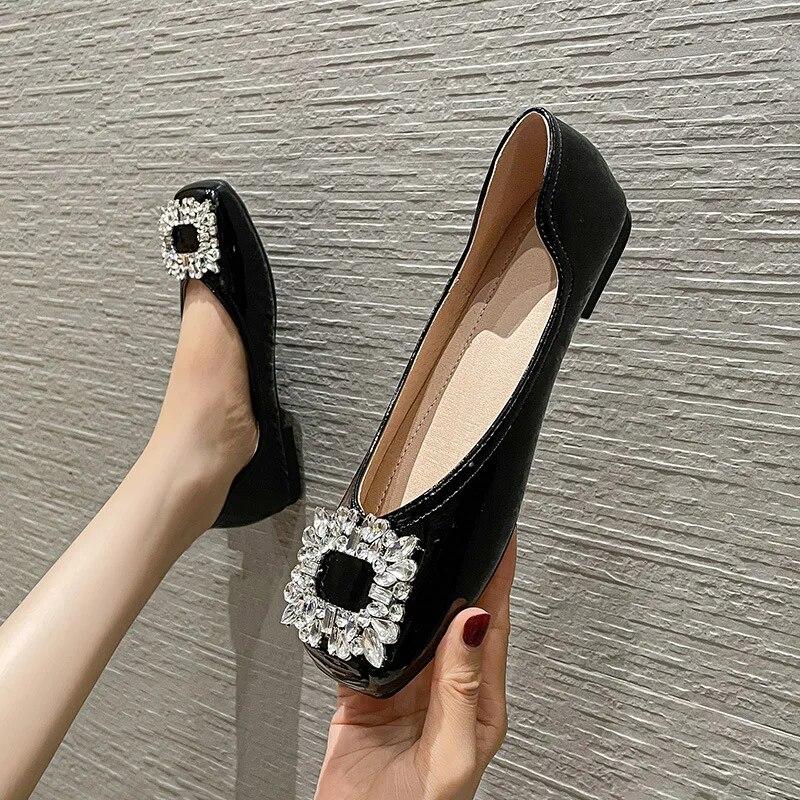 Fashion Ballet Flats Women Shoes Brand Ladies Single Shoes Black Red Soft Plus Size 42