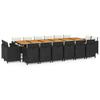Maison Exclusive - Ensemble à manger de jardin coussins 17 pcs Résine tressée Noir