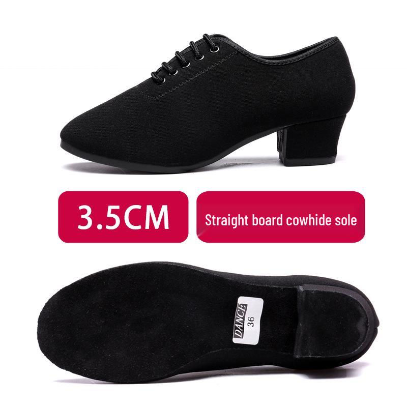 

Women s Latin Dance Shoes - Modern Ballroom Teacher Shoes, Mid-Heel, Oxford Cloth, T1B Two-Point Sole 36