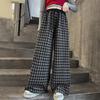 Girls' Plaid Wide-Leg Pants 2025: New Children's Loose Spring & Autumn Casual Straight-Leg Trousers for Big Kids