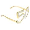 1Pc 50Th Birthday Glasses Party Photo Prop Glitter Rhinestone Eyewear Novelty Glasses For Anniversary Celebration Decoration