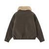 Unisex Winter Leather Jacket with Removable Shearling Collar - Casual American Lazy Style