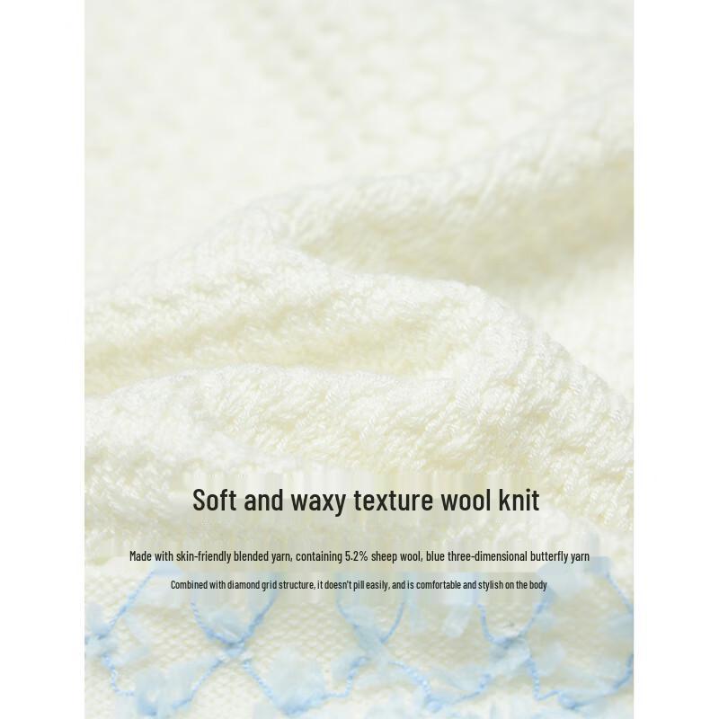 INMAN Women's Contrast Stripe Openwork Knit Cardigan