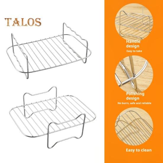 Air Fryer Rack Stainless Steel Dehydrator Grill Enhanced Airflow Design Air Fryer Rack Food-Grade Versatile Cooking Companion for Chicken Wings