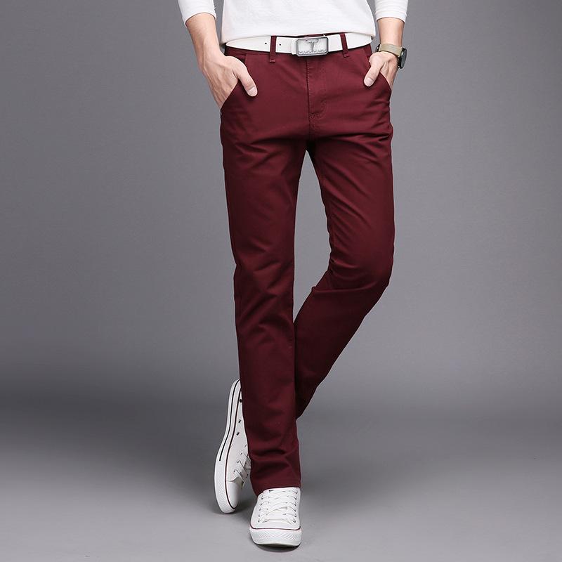 

Мужские повседневные брюки весна-осень, молодежная корейская версия, модные облегающие многоцветные повседневные универсальные длинные брюки из чистого хлопка 38