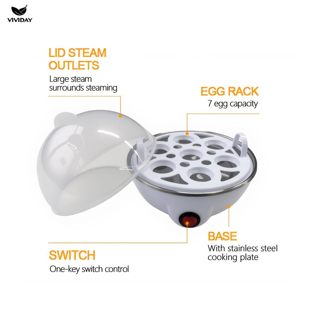 Frühstückskocher, Eierkocher, einlagig, transparent und sichtbar, bequeme Ein-Klick-Aktivierung, geeignet für gekochtes Ei, gedämpften Pudding