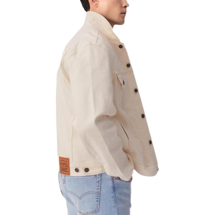 Levis Loose Casual Comfortable Lapel Long Sleeve Work Jacket Men Jackets Beige 002Y2-0001