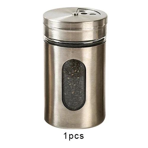 

Stainless Steel Seasoning Spice Storage Box Condiment Bottles Shaker Jars Organizer BBQ Cooking Herbs Toothpick Holder