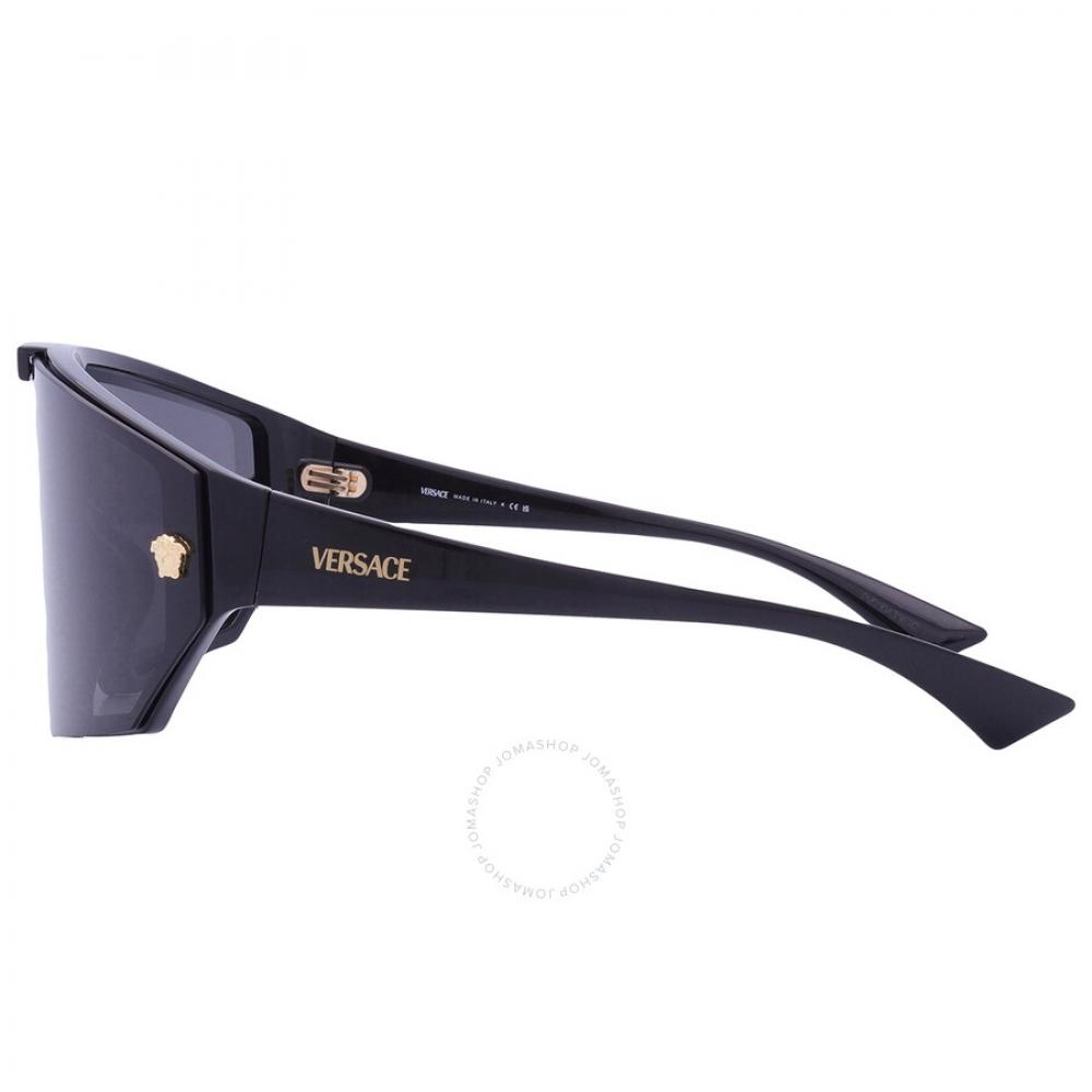 Versace Dark Grey Shield Unisex Sunglasses Ve4461 Gb1 87 47