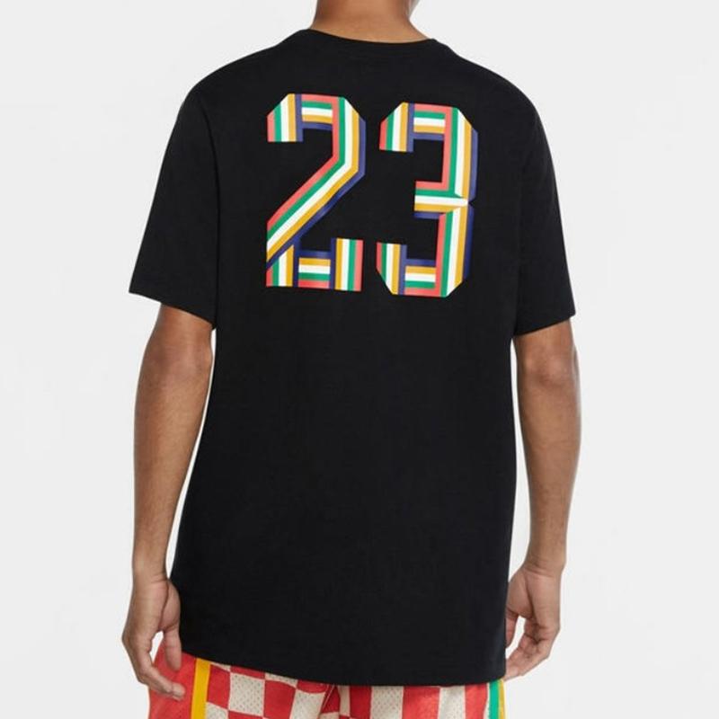 Jordan Solid Color Crew Neck Print Short Sleeve T-Shirt Men Tops Black DN1469-010