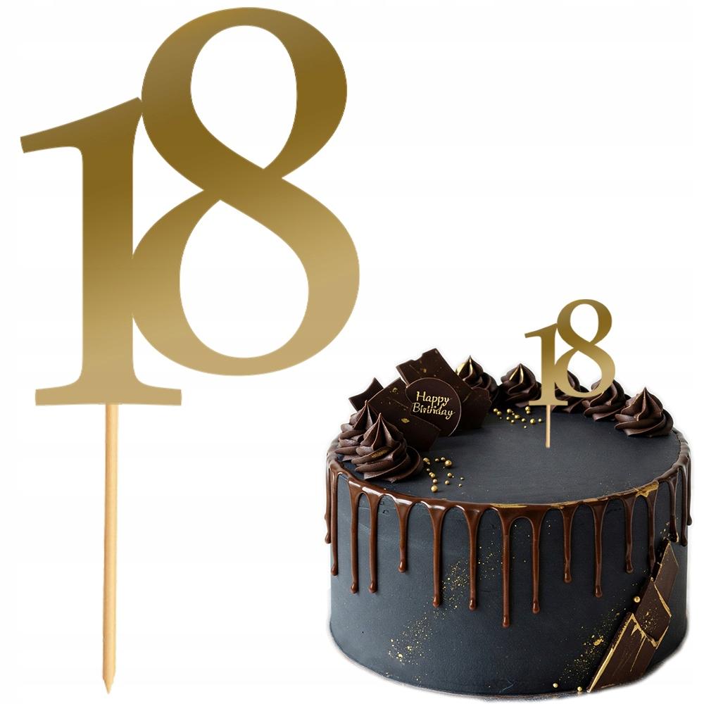 Cake Topper Decoration Number 18 Digit Birthday Anniversary Golden