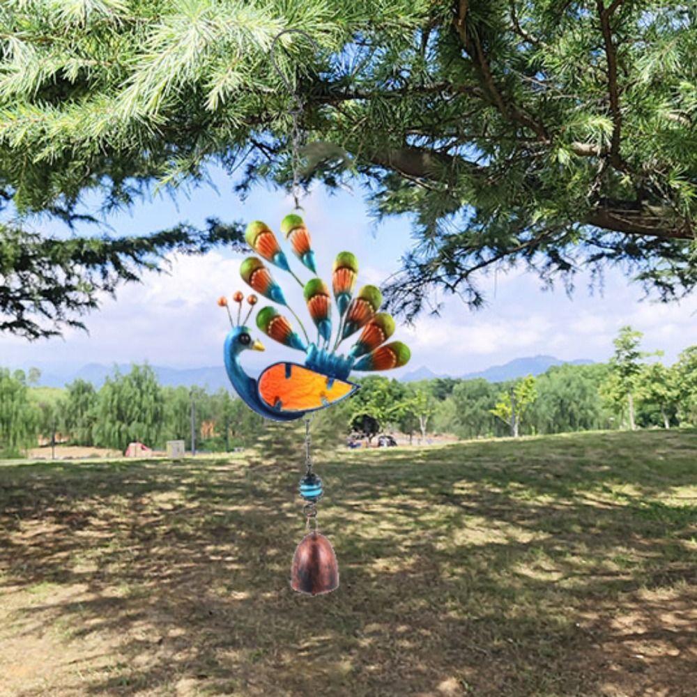Exquisite Peacocks Hanging Wind Chime Not fading Iron Hanging Pendant  Outdoor