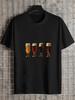 1pc Beer Glasses Walking Crosswalk Graphic T-shirt